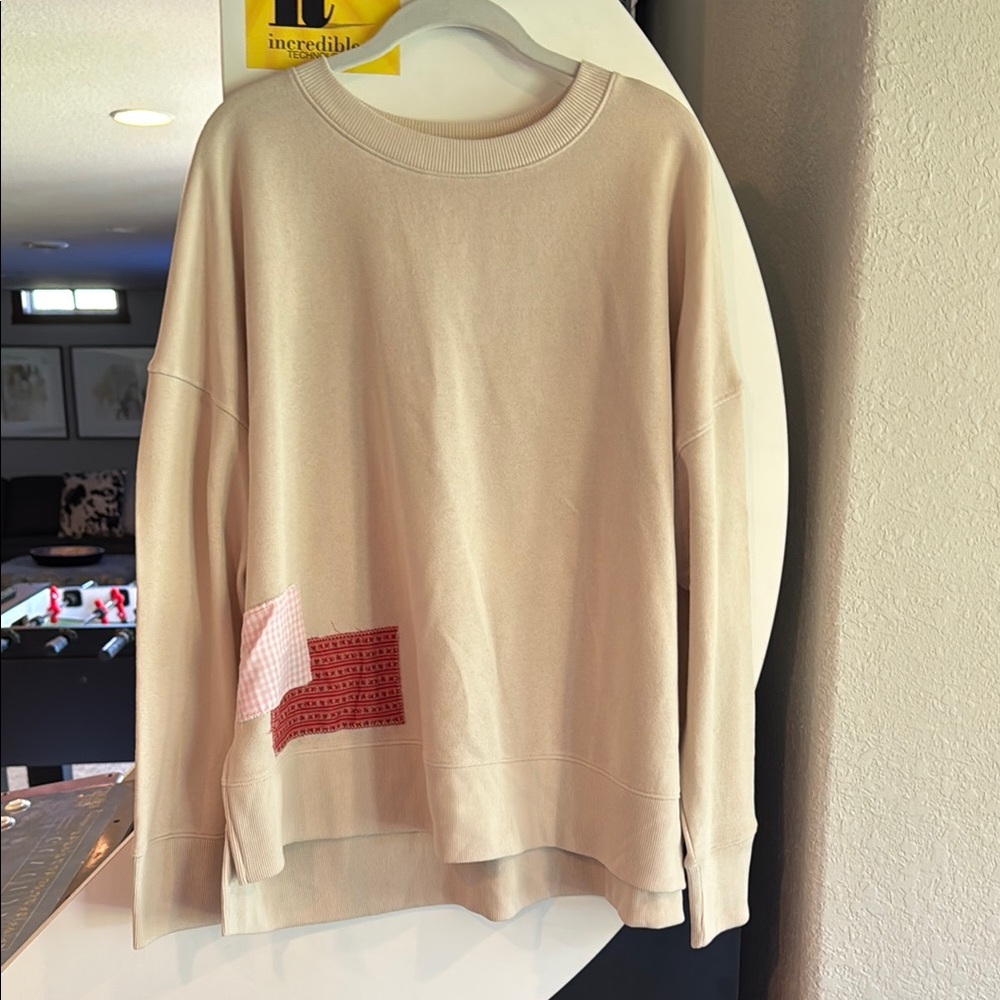 Beige Patchwork Sweater